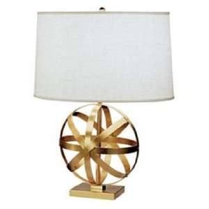  Robert Abbey Brass with Oyster Linen Shade Table Lamp 