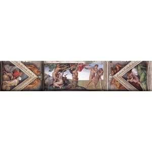  Ceiling of the Sistine Chapel   bay 4 16x3 Streched Canvas Art 