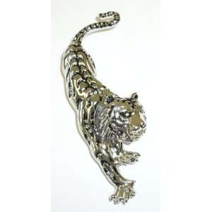  Silverplated Stretching Tiger Pin Jewelry
