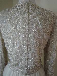   Chiffon Beaded Gown Dress S M 10 Wedding Victoria Royal NOS NWT M