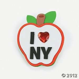  ~ 12 ~ New York Apple Clip Magnet Foam Craft Kits ~ Self 