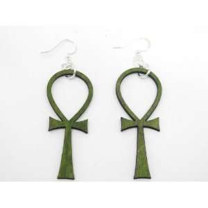  Apple Green Onyx Wooden Earrings GTJ Jewelry