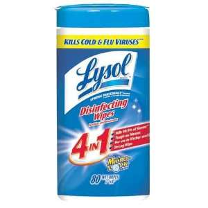 Lysol 77925 Ocean Fresh 4in1 Disinfecting Wipes, (80 Count) (Case of 6 