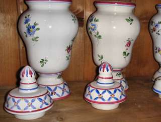 VERY LARGE FRENCH APOTHECARY JAR HAND PAINTED w LID #2  