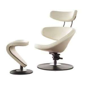 Human Design Peel Chair with Footrest Fabric Snow White Leather 