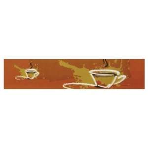  Aquarelle 4 x 18 Ceramic Wall Tile in Coffee Cup Listel 