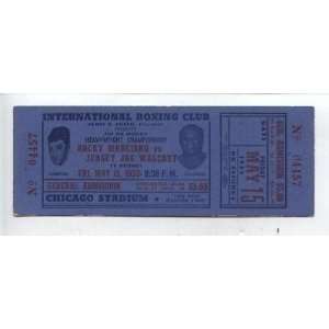  May 15th 1953 Full Boxing Ticket Rocky Marciano vs. Jersey 