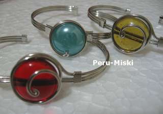 10 Wholesale GEM GLASS BRACELETS Peru Jewelry LOT  
