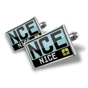 Cufflinks Airport code NCE / Nice country France   Hand Made Cuff 
