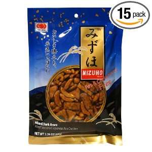 Mizuho Mixed Dark Arare, 65 Grams (Pack of 15)  Grocery 