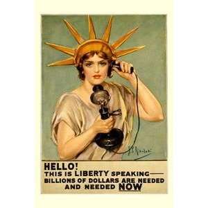 Vintage Art Hello This is Liberty Speaking   20940 2  