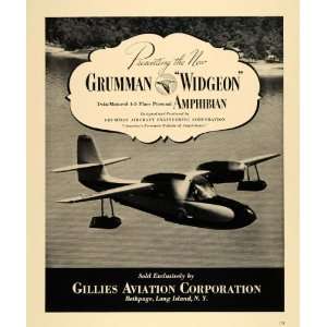  1940 Ad Gillies Aviation Grumman Widgeon Airplane Pilot 