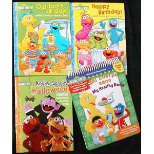  Set of 4 Sesame Street Activity Books   Coloring 
