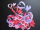 60 Pink, Purple and Red Heart Cut outs for Scrapbook Pa