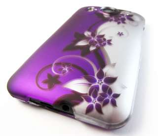 PURPLE SILVER VINES HARD SNAP ON CASE COVER HTC INSPIRE 4G DESIRE HD 