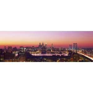 Arial View of the City at Twilight, Philadelphia, Pennsylvania, USA by 