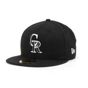  Colorado Rockies MLB Black and White Fashion Hat Sports 