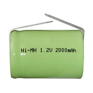  45 Sub C 2000 mAh NiMH Rechargeable Battery with Tabs 