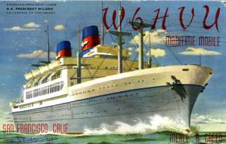   Postcard SS President Wilson Ship Boat Cruise American Lines QSO Codes