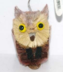 Bristle Bottle Brush Art Buri OWL Woodland Animal Ornament  