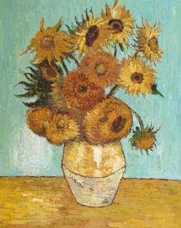 The Vase with 12 Sunflowers van Gogh, Impressionist,  