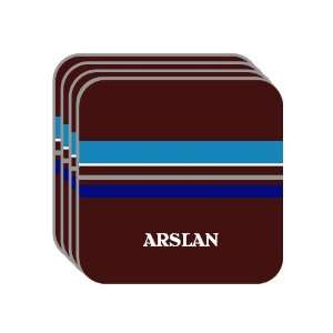 Personal Name Gift   ARSLAN Set of 4 Mini Mousepad Coasters (blue 