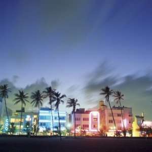  Art Deco Architecture and Palms, South Beach, Miami 