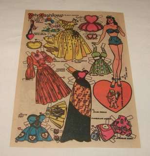 1984 KATY KEENE paper dolls page ~ Valentine Fashions  