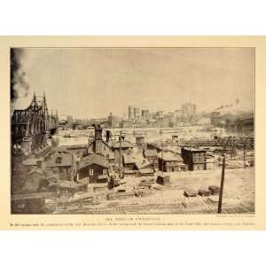  1909 Print Pittsburgh City South Side Monongahela River 