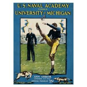  Michigan vs. U.S. Naval Academy, 1927 Sports Giclee Poster 