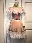 NWT 178 Fantasy Formals Vintage whT satin sequin ballroom Stage Gown 