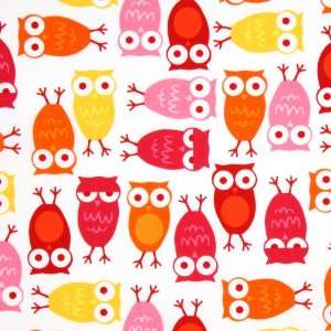 Robert Kaufman Urban Zoologie Owls Pink Fabric Yardage 