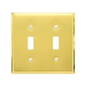 Classic Double Toggle Switch Plate In Polished Brass 