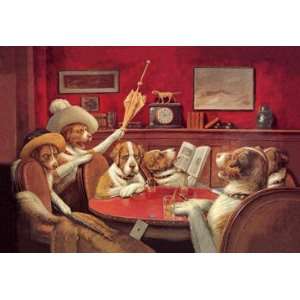  Dog Poker   This Game Is Over 28x42 Giclee on Canvas