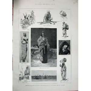   1887 Egypt Arabian Girl Esneh Cairo Goulah Coptic Lady