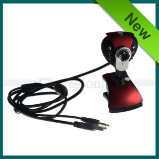 USB 2.0 6 LED 30.0M Pixels Webcam Camera for PC Laptop With Mic  