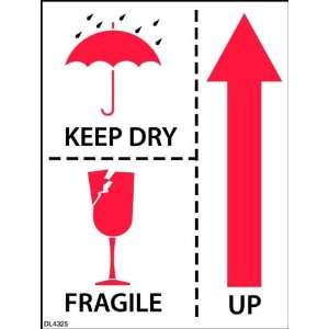  3 x 4 Keep Dry Fragile Up Labels (500 per Roll) Office 