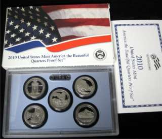 2010 America the Beautiful Quarters Proof Set 5 Coin  