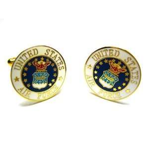  US United States Air Force Enamel Seal Cufflinks Jewelry