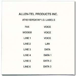  Allen Tel Products AT40 Versatap ID Labels