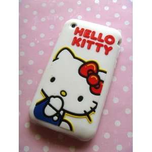  Hello Kitty Iphone 3 White with Large Kitty Embossed Thick 
