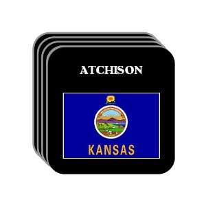 US State Flag   ATCHISON, Kansas (KS) Set of 4 Mini Mousepad Coasters