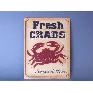 Metal Fresh Crabs Sign 13   Nautical Themed Signs   Nautical Decor 