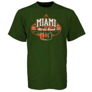 adidas Miami Hurricanes Green Hit The Beach T shirt  