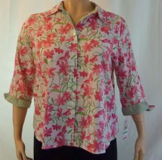 Alfred Dunner Just Checking Button Up Blouse Top Womens Plus Size $50 