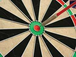 The Rushmore dartboard includes a staple free bulls eye that minimizes 