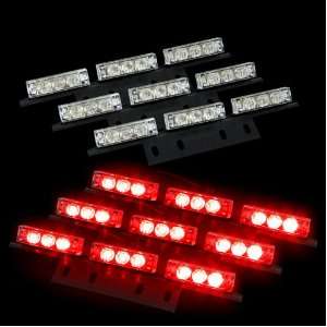  54 Bright Red LED Law Enforcement Flash Strobe Lights Bar 