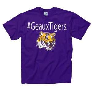  LSU Tigers Purple Geaux Tigers Hashtag T Shirt Sports 