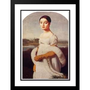 Ingres, Jean Auguste Dominique 28x38 Framed and Double Matted Portrait 
