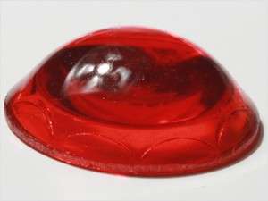 CZECH ANTIQUE DECO RED ART GLASS CABOCHON 39 mm BIG  